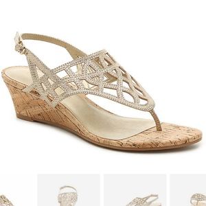 Kelly & Katie Gold Analissa Wedge Sandal